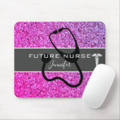 Tapis De Souris Futur Infirmière Stethoscope rose pourpre Nom de l (Avec souris)