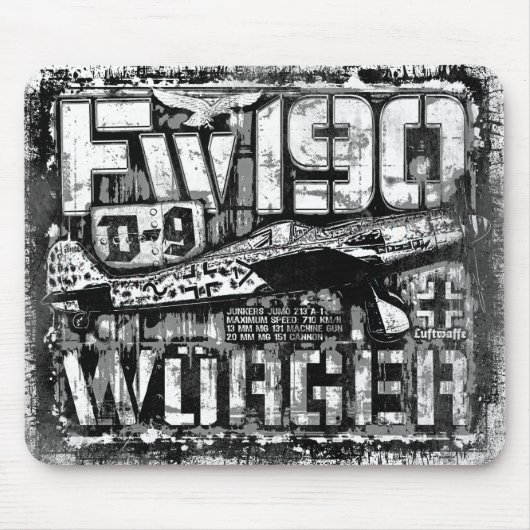 Tapis De Souris Fw 190 D-9 Mousepad (Devant)