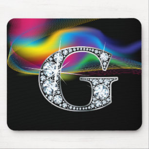 Tapis De Souris "G" Boule de diamant avec rainbow Swirl Mousepad