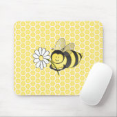 Tapis De Souris Gaffez l'abeille avec la marguerite (Avec souris)