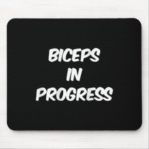 Tapis De Souris Gains de biceps humour de gym drôle imprimé au dos