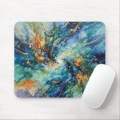 Tapis De Souris Galactic Swirl / Fluid Ink Abstract (Avec souris)