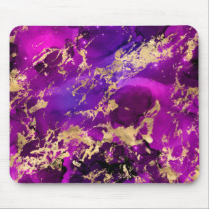 Tapis De Souris Galaxie de marbre rose et or époustouflante