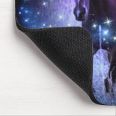 Tapis De Souris Galaxie romantique bleu violet étoiles Galloping H (Coin)
