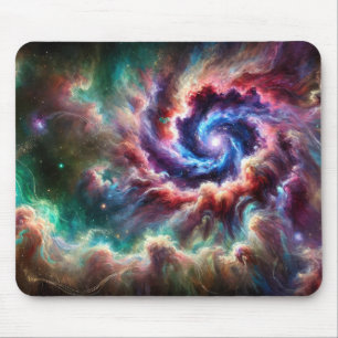Tapis De Souris Galaxie spirale cosmique colorée avec nébuleuse ra