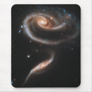 Tapis De Souris Galaxies en spirale en forme de rose