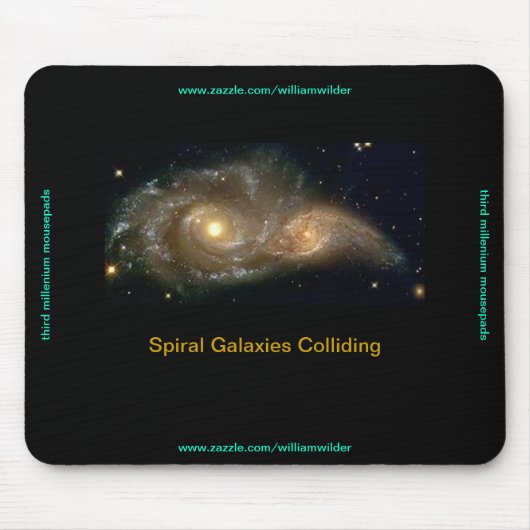 Tapis De Souris Galaxies en spirale Mousepad se heurtant (Devant)