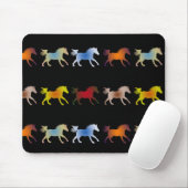 Tapis De Souris Galoping Ponies sur Noir (Avec souris)