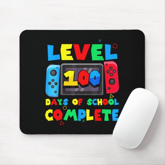 Tapis De Souris Game Controller Level 100 Days Of School Complete (Avec souris)