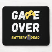 Tapis De Souris Game Over Battery Dead Funny Gamer Design (Devant)