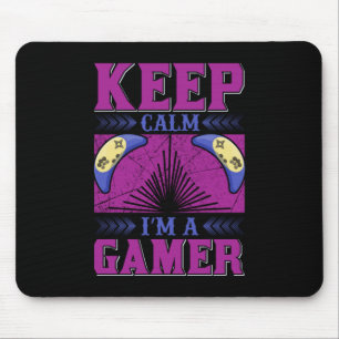 Tapis De Souris Gamer Art Garder Le Calme Je Suis Un Gamer