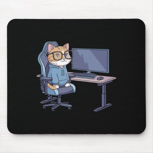 Tapis De Souris Gamer Cat Squad Funny Meme 1  (Devant)