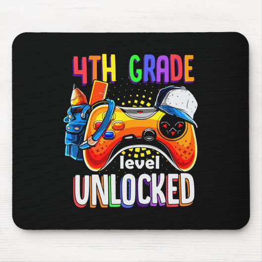 Tapis De Souris Gamer Ck To School Gamepad 4th Fourth Grade Level (Devant)