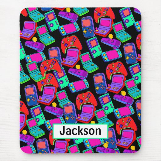 Tapis De Souris Gamer Design Retro Vintage 80's (Devant)