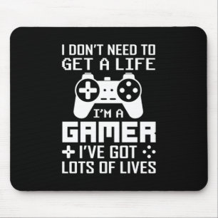 Tapis De Souris Gamer Gift Je Suis Un Gamer J'Ai Beaucoup De Vies