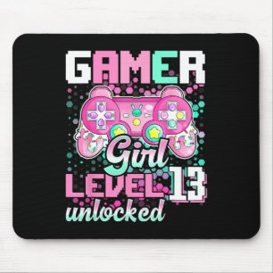 Tapis De Souris Gamer Girl Level 13 Déverrouillé Jeu vidéo 13e nai