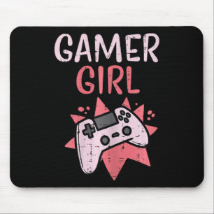 Tapis De Souris Gamer Girl Pink Game Controller Cute Video Gaming