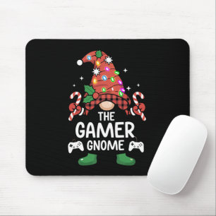 Tapis De Souris Gamer Gnome Buffalo Plaid Matching Family Xmas