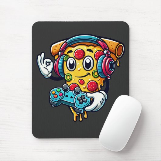 Tapis De Souris Gamer Pizza Vidéo Jeu Nourriture Souris Pad (Avec souris)