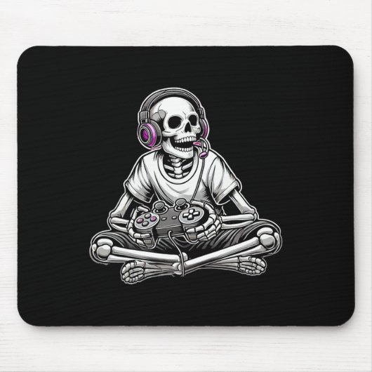 Tapis De Souris Gamer Skeleton Halloween (Devant)