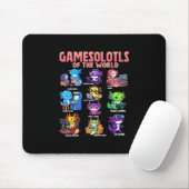Tapis De Souris Gamesolotls Of The World Diverse Gamer Axolotl Ani (Avec souris)