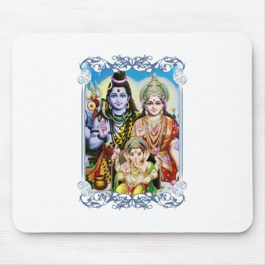 Tapis De Souris Ganesh, Shiva et Parvati, seigneur Ganesha, Durga (Devant)