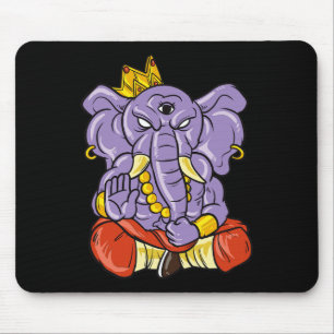 Tapis De Souris Ganésha éléphant à trois yeux pour yoga et méditat