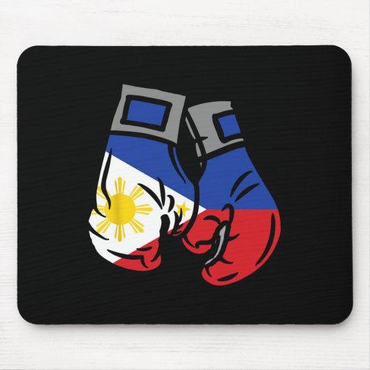 Tapis De Souris Gant De Boxe Au Drapeau Des Philippines (Devant)