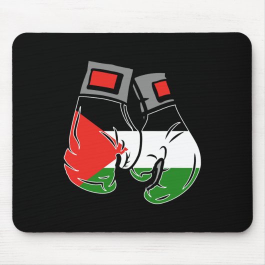 Tapis De Souris Gant De Boxe Avec Le Drapeau De Palestine (Devant)