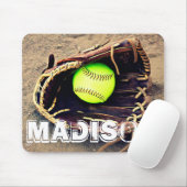 Tapis De Souris Gant de softball et boule Mousepad (Avec souris)