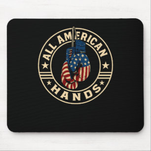 Tapis De Souris Gants de boxe All American Hands Patriotique Drape