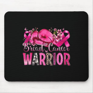 Tapis De Souris Gants de boxe Pink Ribbon Cancer du sein guerrier 