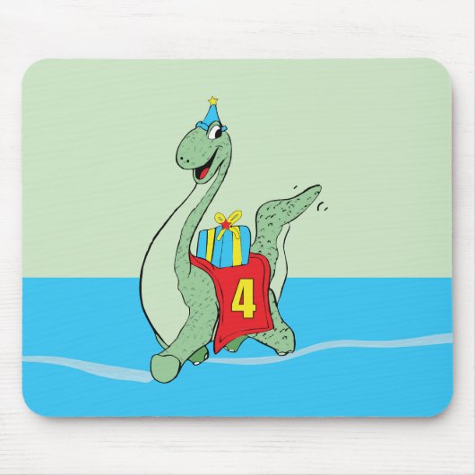 Tapis De Souris Garçon, 4e anniversaire Dinosaur (Devant)