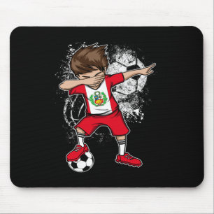 Tapis De Souris Garçon Dabbing Pérou Maillot de Foot Équipe Péruvi