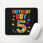 Tapis De Souris Garçon d'anniversaire 5 ans Blocs de construction (Avec souris)