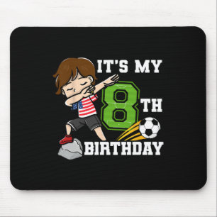 Tapis De Souris Garçon de football C'est mon 8e anniversaire Drape