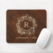 Tapis de souris Garçon d'honneur Monogramme Or Rus (Avec souris)