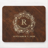 Tapis de souris Garçon d'honneur Monogramme Or Rus (Devant)