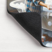 Tapis De Souris Garçon Donnant Un Bain À Son Chien Chaggy (Coin)