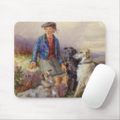Tapis De Souris Garçon écossais avec des chiens-loup dans un (Avec souris)