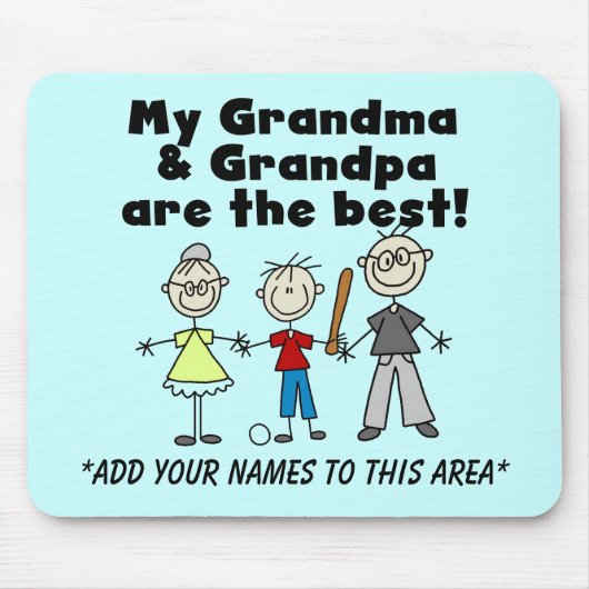 Tapis De Souris Garçon et grands-parents Mousepad personnalisable (Devant)