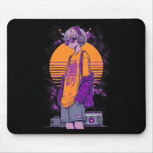 Tapis De Souris Garçon joueur de jeux rétro animés