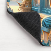 Tapis De Souris Garçon mangeant du cône de crème glacée (Coin)