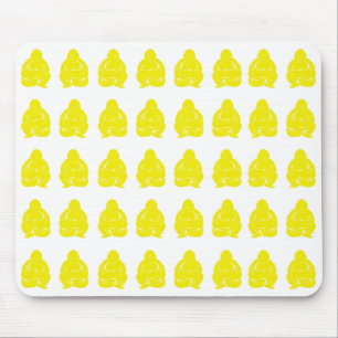 Tapis De Souris Garçons Bouddhistes aux Humeurs Jaune Doré Asiatiq