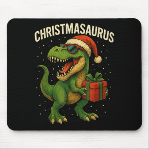 Tapis De Souris Garçons Christmasaurus Noël Dinosaure Dino Famille