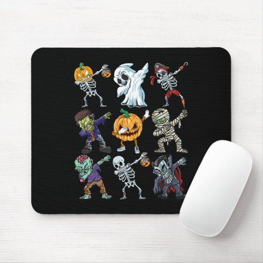 Tapis De Souris Garçons Halloween Skeleton Jack-o'-lantern Zombie  (Avec souris)