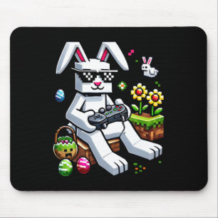 Tapis De Souris Garçons Joyeuses Pâques Lapin Œuf Jeu Vidéo Enfant