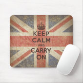 Tapis De Souris Gardez le calme et continuez avec le drapeau (Avec souris)