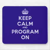 Tapis De Souris Gardez le calme et le programme sur Mousepad (Devant)