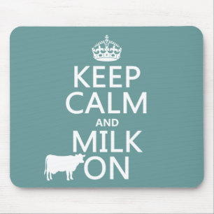Tapis De Souris Gardez le calme et trayez sur (les vaches) (dans